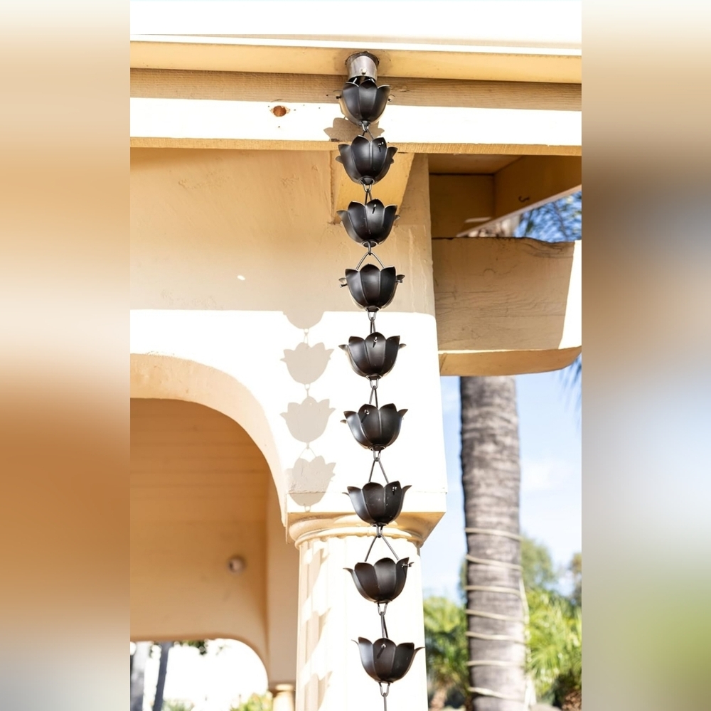 Elegant Black Metal Garden Rain Chain